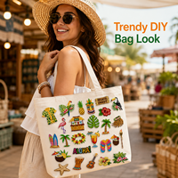Kit de patchs d'été personnalisés pour sacs fourre-tout DIY, badges brodés tropicaux pour kits d'artisanat, cadeaux événementiels, fournisseur en gros