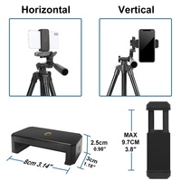 130-CM-Aluminium-Kamera-Handy-Stativ Universal-Stativ mit Smartphone-Halterung, Tragetasche und Fernbedienung