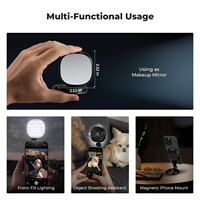 Luce Magnetica per Selfie con Braccio Scorrevole, Dimmerabile e Temperatura Colore Regolabile per Fotografia, Design Senza Blocco della Fotocamera