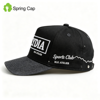 Gorra de Béisbol de 5 Paneles, Dos Tonos, con Logotipo Bordado Personalizado, Visera de Mezclilla, Gorra de Algodón con Tira