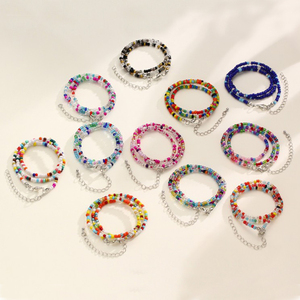 Mini collar de cuentas de semillas de cristal de 3mm colorido bohemio, joyería hecha a mano de arcoíris para mujer, <span class=keywords><strong>vida</strong></span> diaria de verano - Product Image 6