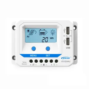 VS1024AU Regulator Tegangan Panel Surya, Pengendali CAS Surya Pwm 12V/24V Saklar Otomatis 10A