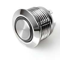 Interrupteur à bouton-poussoir momentané en métal 12 mm 1NO 250 VAC IP65