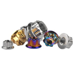 Écrou en titane de qualité supérieure M5 M6 M8 M10 M12 M14 M16, tournage et fraisage CNC, finition PVD couleur <span class=keywords><strong>bonbon</strong></span>, écrou à tête plate pour vélo et moto - Product Image 4