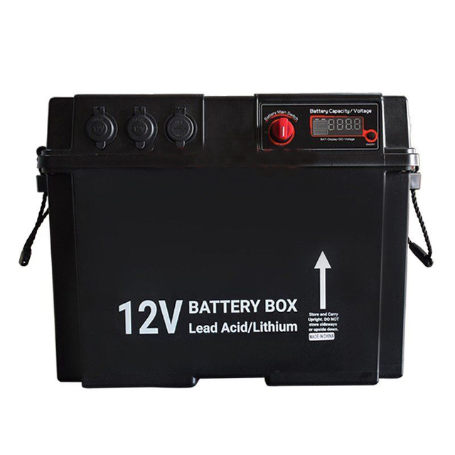 Battery Box Plastic Case Portable Travel Solar Power Camping Battery Box Marine