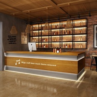 Comptoir de réception, comptoir de bar, comptoir pour salon de thé, café, restaurant, hôtel, design minimaliste en bois écologique sur mesure