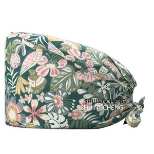 หมวกคลุมผมสำหรับทำงานสำหรับผู้หญิง, หมวกทรงบูฟฟานท์แบบมีแถบคาดศีรษะปรับได้, หมวกผ่าตัดแบบระบายอากาศได้ดีและไม่ลื่นสำหรับทันตแพทย์และพยาบาล - Product Image 2