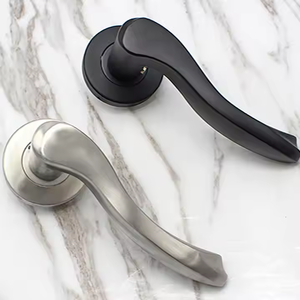 Stainless Steel 304 Passage Privacy Lever Handle Set Keyless <strong>Matte</strong> <strong>Black</strong> Curved Tubular <strong>Door</strong> <strong>Knob</strong> - Product Image 5