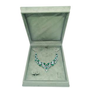 Gran oferta, conjunto de caja de regalo de joyería de cuero de lujo, anillo de bodas de gama alta, embalaje, patrón cuadrado - Product Image 5