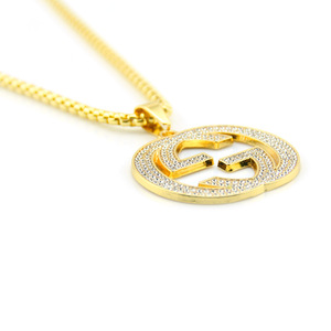 Nuevo Collar con Colgante Geométrico de Diseño Simple y Popular, Estilo Hiphop Personalizado, Chapado en Oro, Collar de Aleación para Hombre, Joyería al por Mayor - Product Image 6