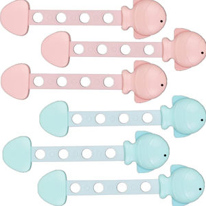 Serrures de sécurité pour bébé, lot de 6 serrures de sécurité pour armoires, avec attaches adhésives réglables, pour tiroirs, réfrigérateur, toilettes, 2023 - Product Image 5