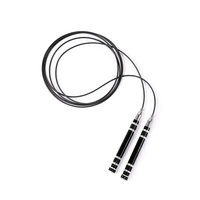 RISING RSPRO0042 Corde à sauter en fil d'acier avec poignée en aluminium, haute qualité, unisexe, longueur réglable, haute résistance, résistance à l'usure, 2,8 m