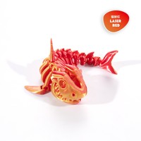 Jouet anti-stress en PLA imprimé en 3D, squelette de requin, modèle articulé flexible, articulations mobiles, décoration de bureau, cadeau, multicolore