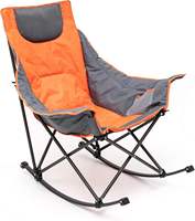 Fauteuil à bascule surdimensionné rembourré pour le camping avec poche latérale pour le camping en plein air et la terrasse