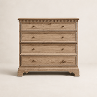 Commode de rangement à 4 tiroirs en chêne massif, style palais moderne, artisanale et modulaire, pour chambre principale de villa de luxe