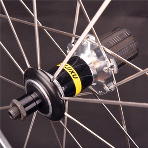 Paire de roues de vélo de route 700C Retro Silver avec frein en V Jantes de course à rayons plats 40mm - Product Image 3