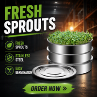 Kit de germination de graines en acier inoxydable à 3 niveaux pour micro-pousses, germeur de graines, plateaux de germination intérieurs pour la cuisine