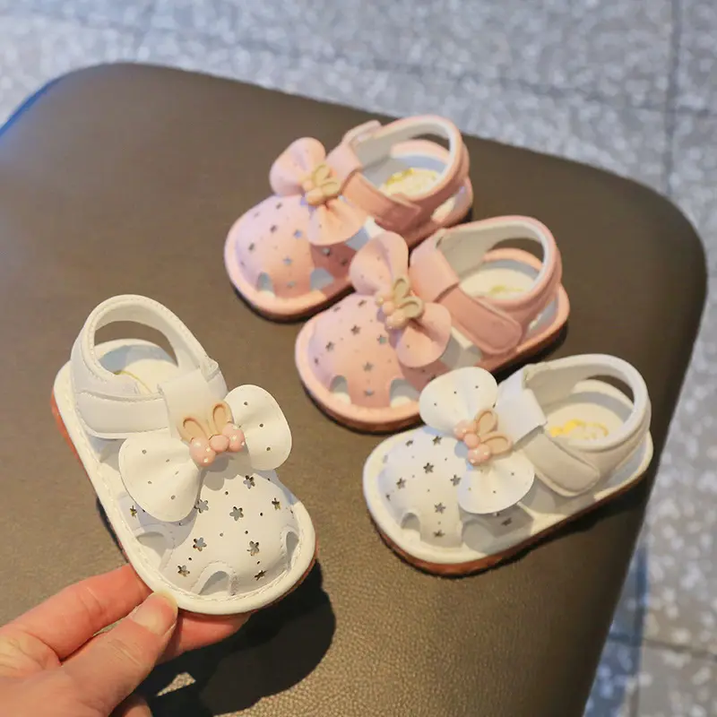 2023 estate scarpe carine in pelle di alta qualità per bambini in tinta unita sogliola da bambino ragazze neonata principessa sandali
