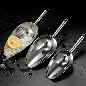 Sell Well 410 Stainless Steel Strong And Durable Ice Cube Shovel Bar Multi-purpose For Pub Ice Shovel