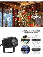 Proyector de Luz Navideño para Halloween, Alimentado por CA 5V, Luz Nocturna LED con Copos de Nieve, Decoración para Fiestas en Casa, Iluminación Ambiental Festiva, IP44