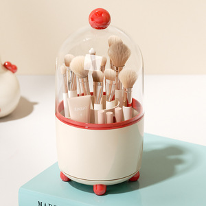 Rotatable Makeup Brush Storage Box With Drawers Cosmetic Organizer Desktop Dustproof Storage Tube For Dressing Table - Product Image 1