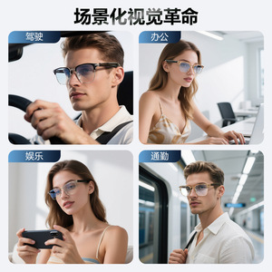 GT33 <b>Bluetooth</b> Smart Glasses Metal Hinge Design Voice Control Music Call Feature Gold Black Silver Frames - Product Image 5