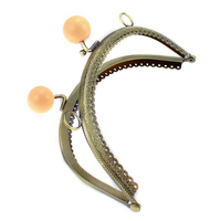 16.5CM Arc Perle Bonbons Perle Bronze Fermoir En Métal pour Sac À Main À Coudre À La Main Cadre pour Sacs Avec Double Accrocher Anneaux Petit En Gros