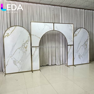 LEDA Stainless Steel Wedding <b>Backdrop</b> <b>Stand</b> Gold Arch <b>Backdrop</b> For Wedding Event Party Stage Decor - Product Image 2