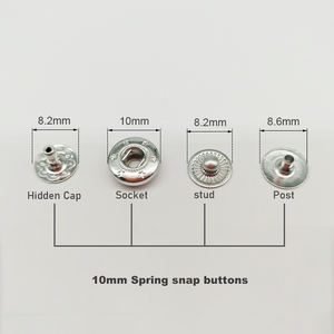DWDP-SB01 8mm 10mm 12mm Four-<strong>part</strong> <strong>S</strong>-spring Snap Buttons Hidden Snap Fastener - Product Image 3