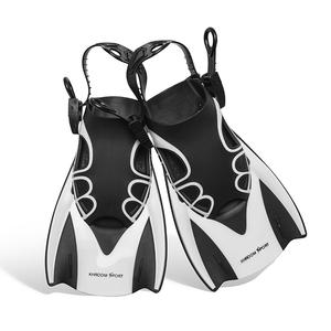 Aletas de natación de hoja TPR cortas para adultos profesionales de alto rendimiento para entrenamiento subacuático en ejercicio acuático - Product Image 1