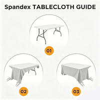 Housse de table rectangulaire ou ronde extensible en spandex noir et blanc sur mesure de 6 pieds pour événements extérieurs, mariages et salons professionnels