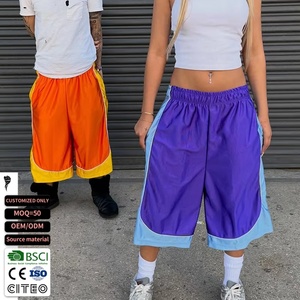 Custom Color Block Basketball <b>Shorts</b> Loose <b>Wide</b> <b>Leg</b> Knee Length Mesh Sports <b>Shorts</b> Streetwear Casual Gym <b>Shorts</b> - Product Image 1