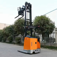 Chariot élévateur électrique télescopique à double portée profonde CQDX, chariot élévateur à conducteur debout pour allées étroites de 1,45 tonne, 10,5 m, trois étages