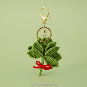 Pendentif en crochet fait main, motif Teckel, feuille de pomelo et ginseng, objet décoratif, fleur artificielle - Product Image 2