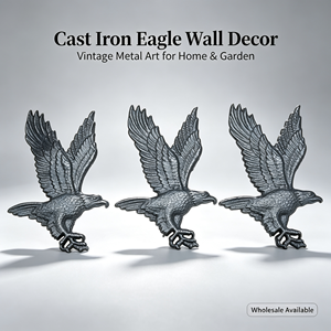 Ornement mural en <span class=keywords><strong>fer</strong></span> forgé Aigle, Décoration <span class=keywords><strong>murale</strong></span> en métal pour clôture, portail, jardin, maison, vente en gros - Product Image 1