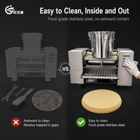 Machine à crêpes en acier inoxydable résistant à la corrosion avec aérations pour dissipation thermique, capacité 30 kg, facile à nettoyer