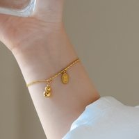 Collier en acier titane style chinois Gourde porte-bonheur pour femme, ensemble de chaînes de clavicule élégantes et polyvalentes, mode luxe léger