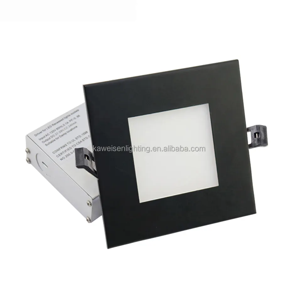 Ultra-slim LED Square Panel Light Black Commercial Panel Lamp Office Shopping Mall Hotel Lighting 12w 4 Inch Recessed Downlight