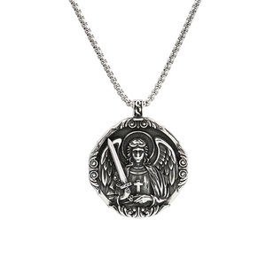 yunnique Angel Wings Pendant Titanium Steel Necklace Men's Religious <b>Cross</b> Jewelry Gift Fashion Pendant Necklaces - Product Image 5