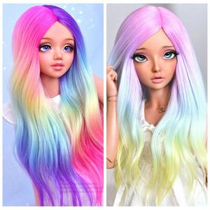 Série de teinture de perruques pour poupées, arc-en-ciel, cheveux colorés pour poupées, accessoires de déguisement pour filles - Product Image 3