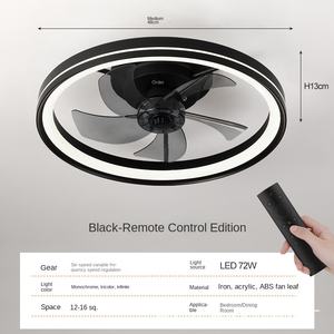 Ventilador LED CEIC nórdico moderno USB ABS hogar estándar europeo americano para integración de Control remoto transfronterizo explosivo de Amazon - Product Image 4