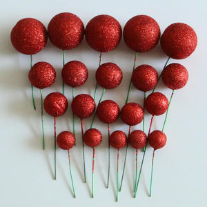 Paquete <span class=keywords><strong>de</strong></span> 20 Adornos y Decoraciones para Pastel <span class=keywords><strong>de</strong></span> <span class=keywords><strong>Cumpleaños</strong></span> con Bolas Redondas Doradas y Plateadas con Purpurina - Product Image 4