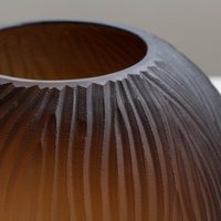 Vases en verre soufflé à la bouche Bixuan Smoky Amber, décoratifs, à lignes côtelées givrées, porte-fleurs, décoration de centre de table pour la maison et l'hôtel