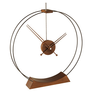 Elegante reloj de mesa de péndulo de madera y metal con revestimiento negro Diseño vintage perfecto para una elegante oficina en casa y decoración de regalos - Product Image 1