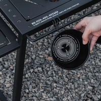 Table de camping pliante moderne en aluminium avec plateau amovible, hauteur réglable, portable, pour barbecue extérieur et foyer, 4 kg