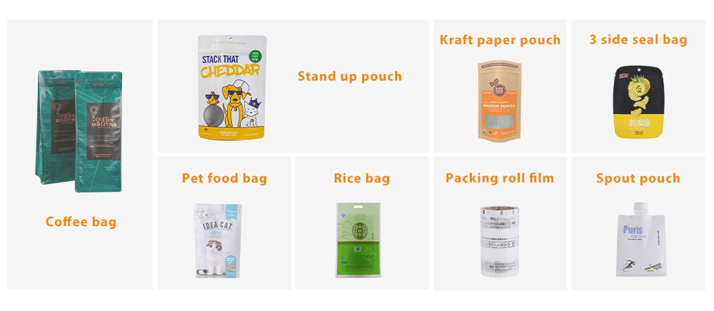 Empaque Alimentos Zip lockk Stand Up Plastic Snack Nut Packaging Bag Mango Dried Fruit Dry Food Packaging Bag