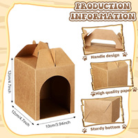 Eingebauter Bogen-Eingang Tragbarer Griff Kraftpapier Kleine Haustier-Spielzeugbox Faltbare Karton Mini Haustier-Spielzeug-Versteckbox