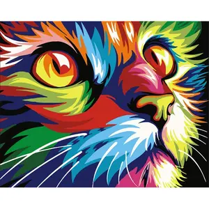 Kits de Arte Abstracto personalizado para pared, pintura al óleo, logotipo personalizado, pintura al óleo de animales, lienzo de lino, 20 Uds., envío directo