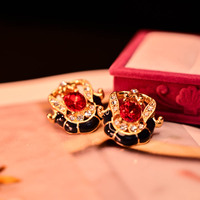 Boucles d'oreilles pendantes en alliage vintage avec pierres précieuses et verre, design diamant, style industriel, vente directe usine, pour femme, cadeau pour elle