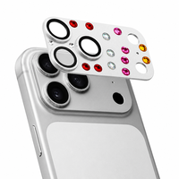Protection d'objectif d'appareil photo en verre trempé coloré effet diamant en aluminium pour iPhone 17 Pro Max (film de protection arrière)